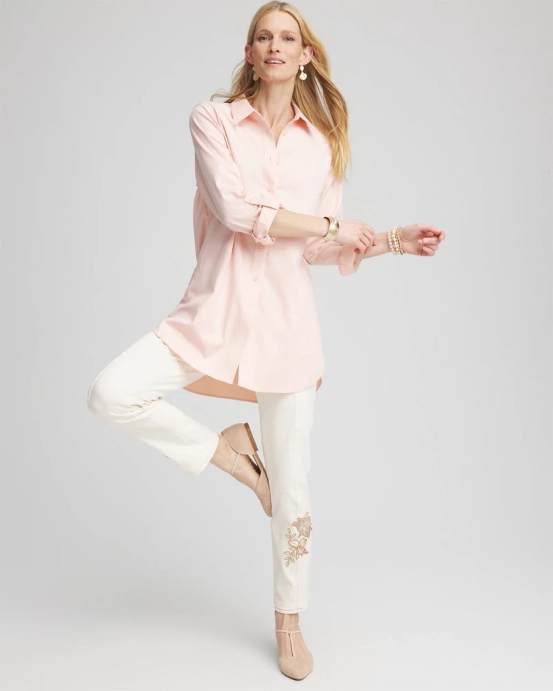 Chicos No Iron Pocket Tunic - FADED PINK