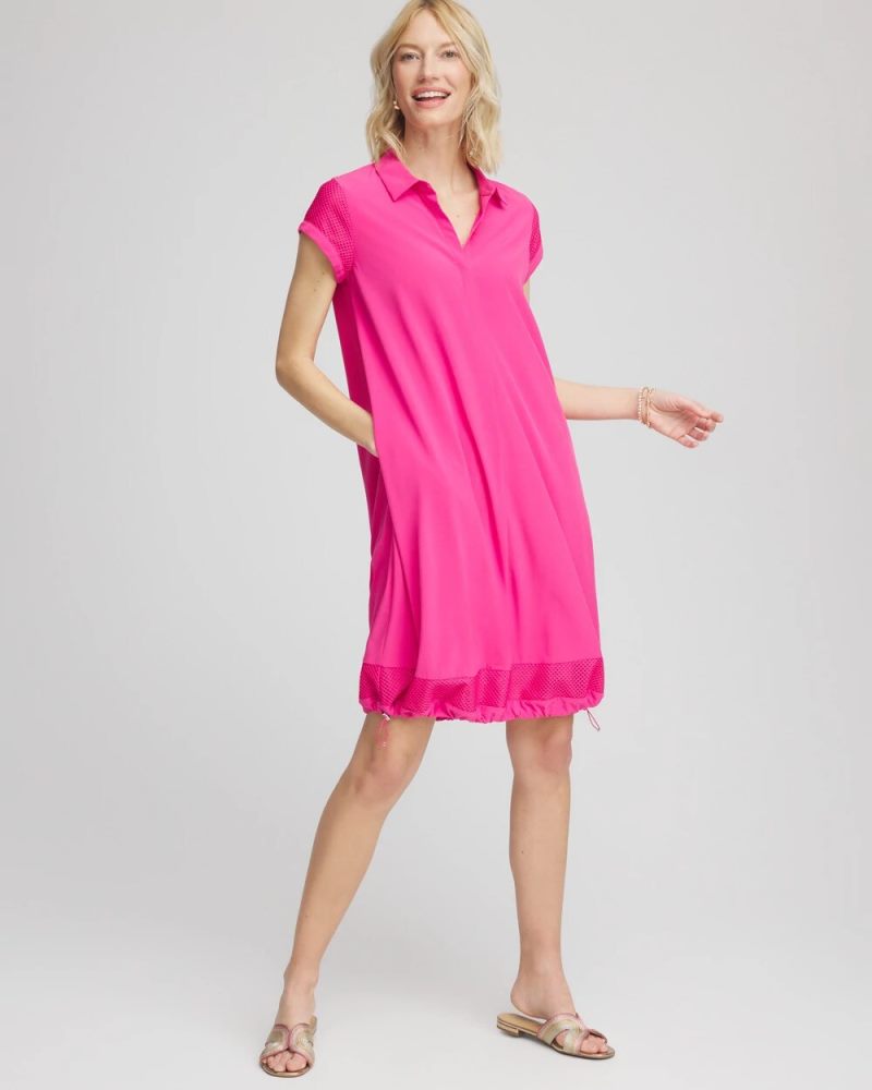 Chicos Zenergy® UPF Mesh-Trim Bungee Dress - CRUSHED BERRIES