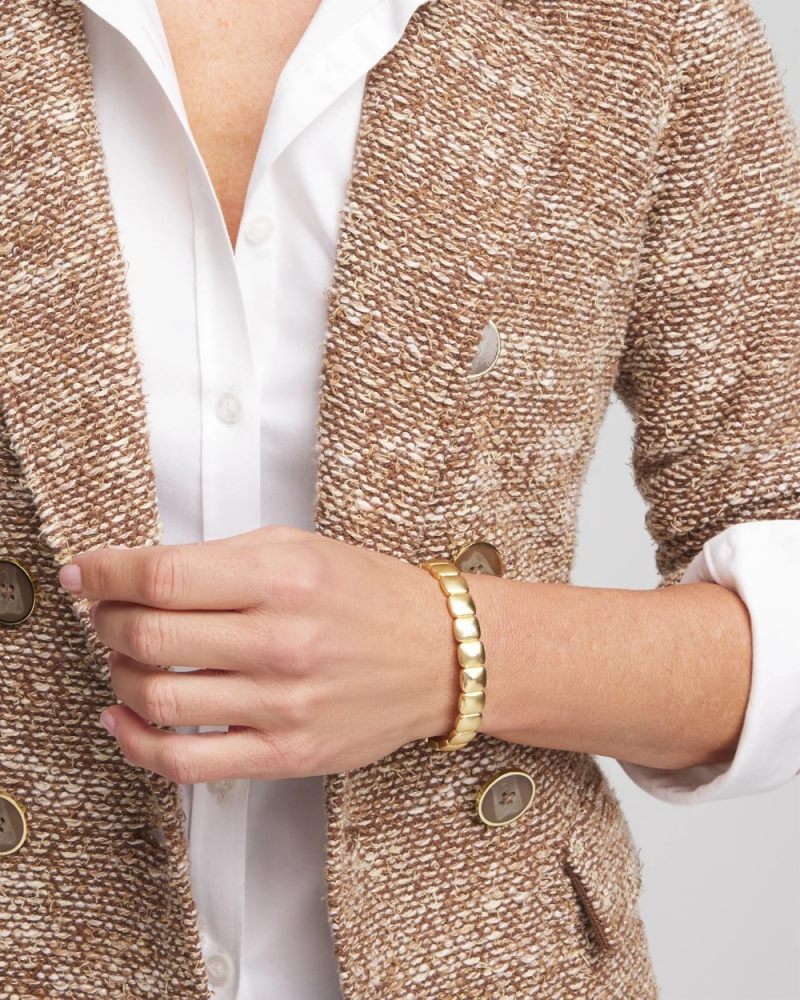 Chicos Golden Matte Square Stretch Bracelet - GOLD