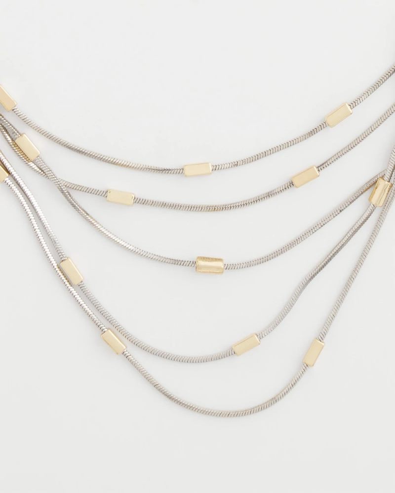 Chicos Mixed Metal Multi-Strand Necklace - MIXED METALS