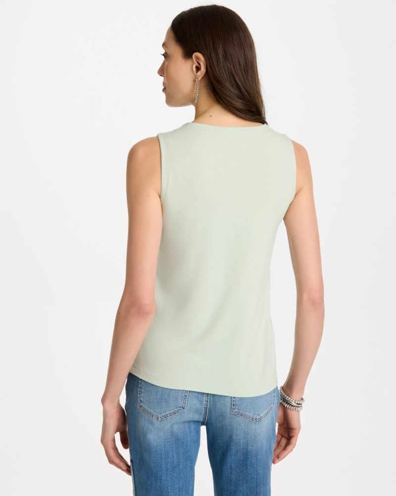Chicos Mermaid Sequin Mesh Crochet Tank - BLUE ORCHID