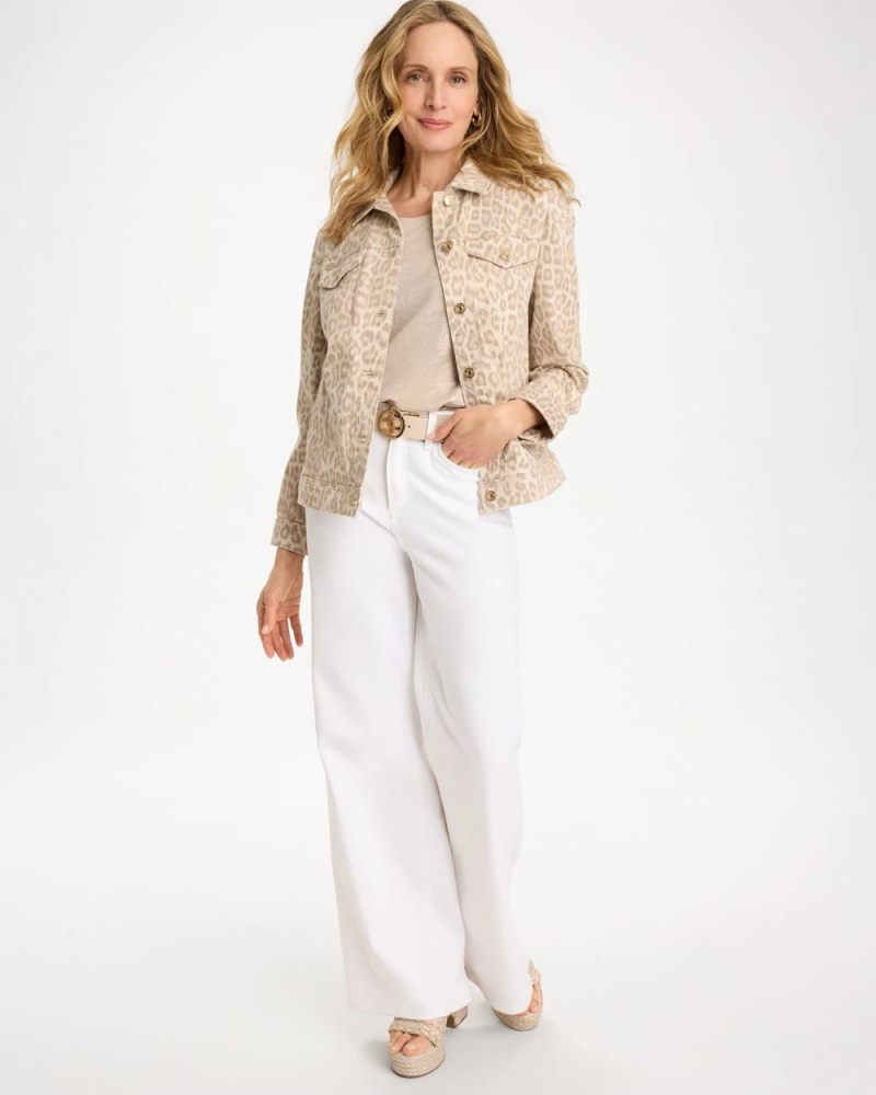 Chicos Denim Leopard Print Jacket - CLASSIC ANIMAL