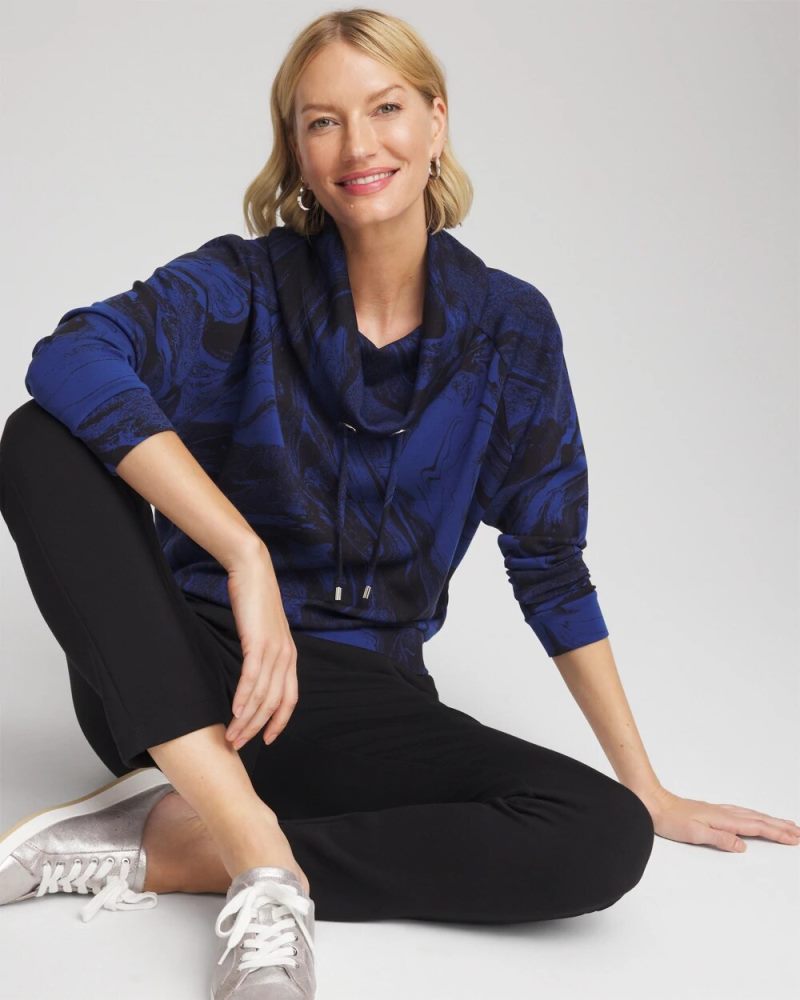 Chicos Zenergy® Soft Cowlneck Top - BLUE