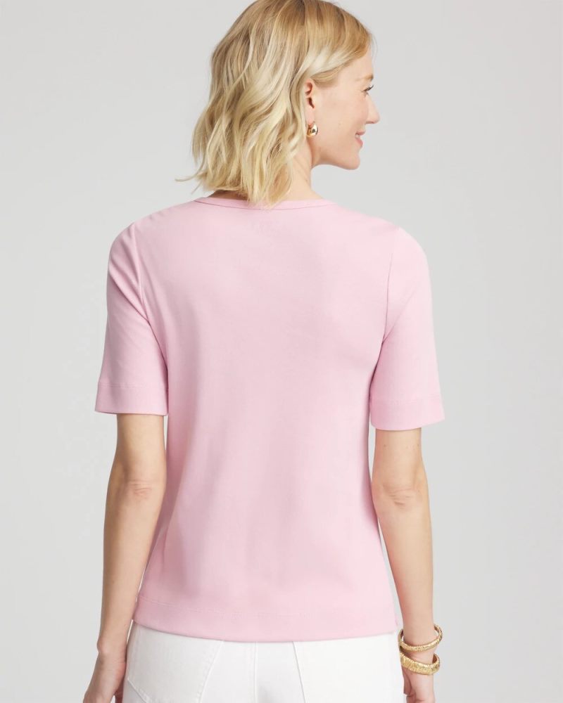 Chicos Classic Fit Pima Cotton Tee - ROSE SHADOW