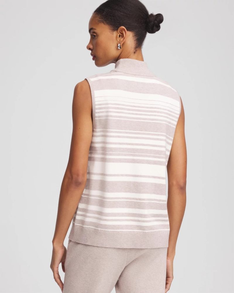 Chicos Zenergy® Luxe Cashmere-Blend Cap-sleeve Top - HELIUM FAUX HEATHER