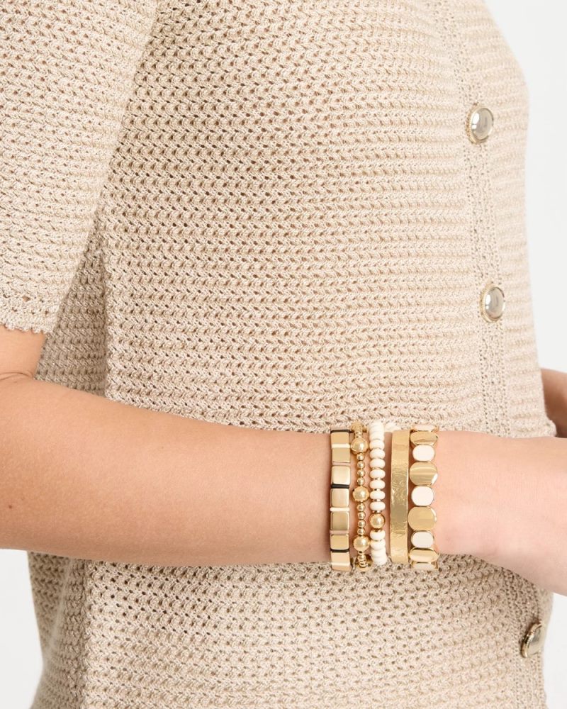 Chicos Neutral Round Stretch Bracelet - WHITE