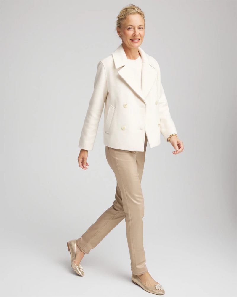 Chicos Wool Peacoat - ENGLISH CREAM