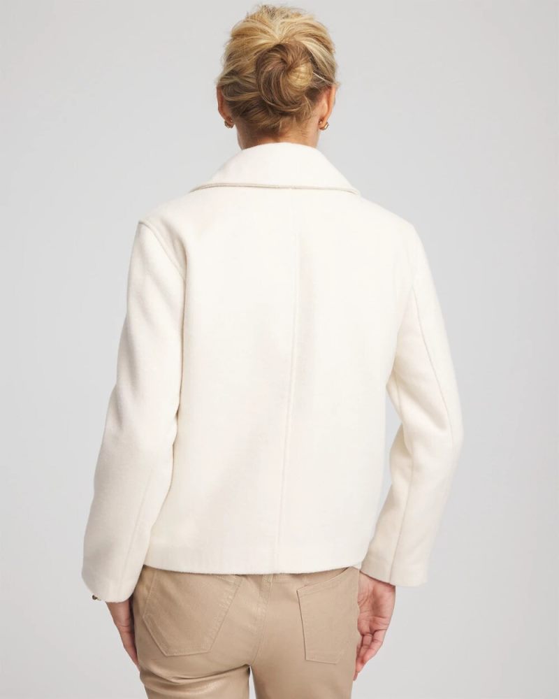 Chicos Wool Peacoat - ENGLISH CREAM