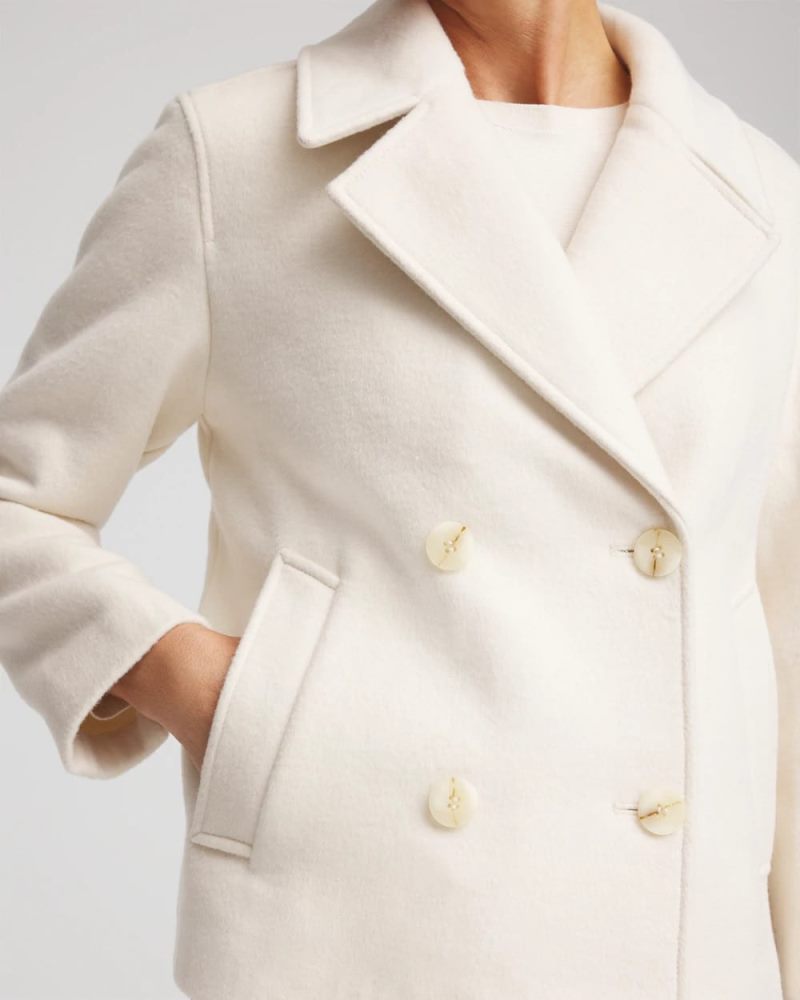Chicos Wool Peacoat - ENGLISH CREAM