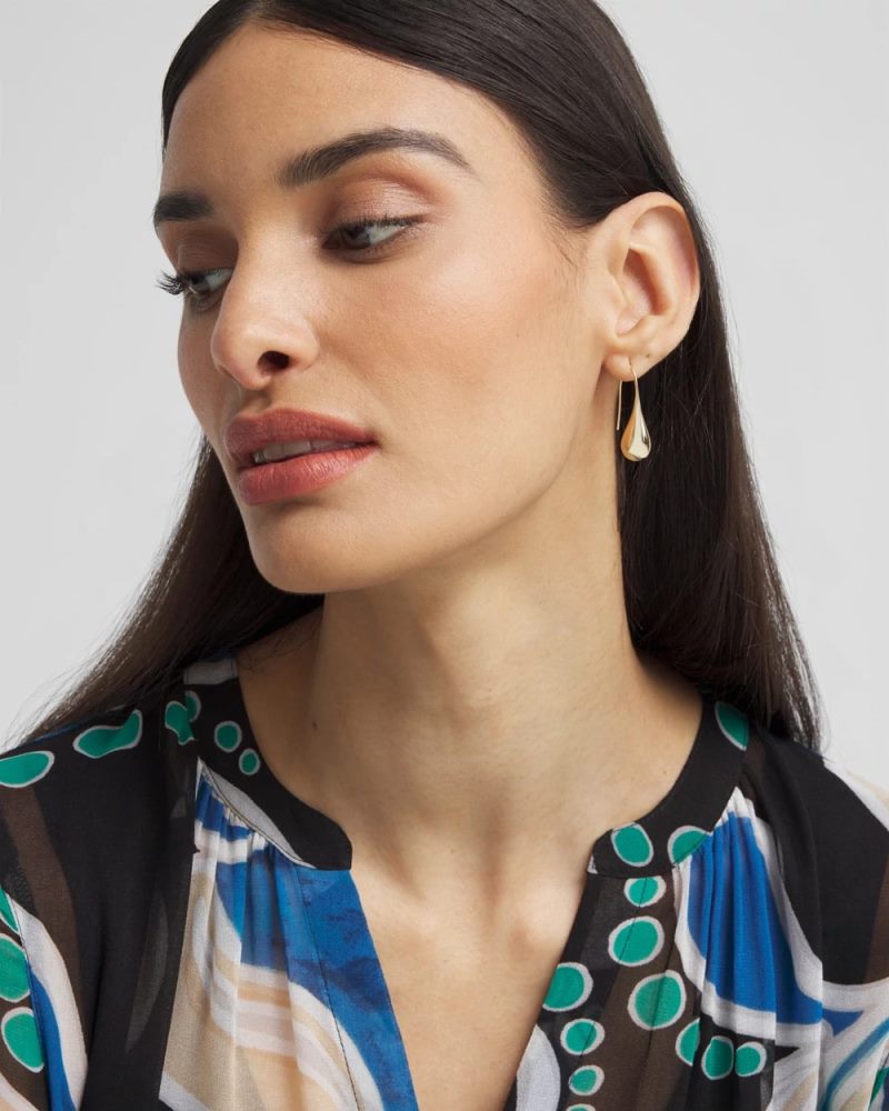Chicos No Droop™ Gold Tone Teardrop Threader Earrings - GOLD