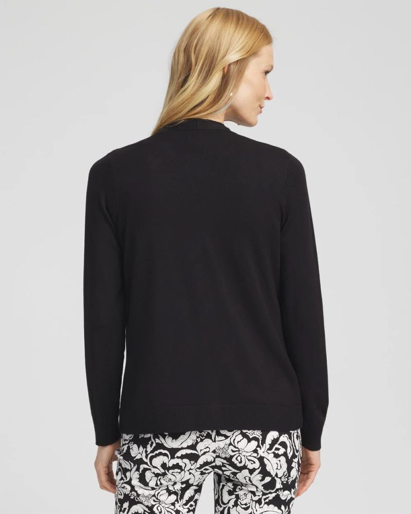 Chicos Ella Long-Sleeve Cardigan - BLACK