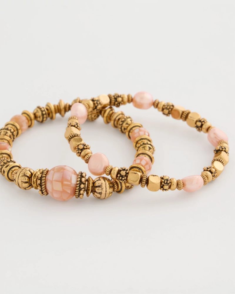 Chicos Stretch Bracelet Set of Two - CORAL