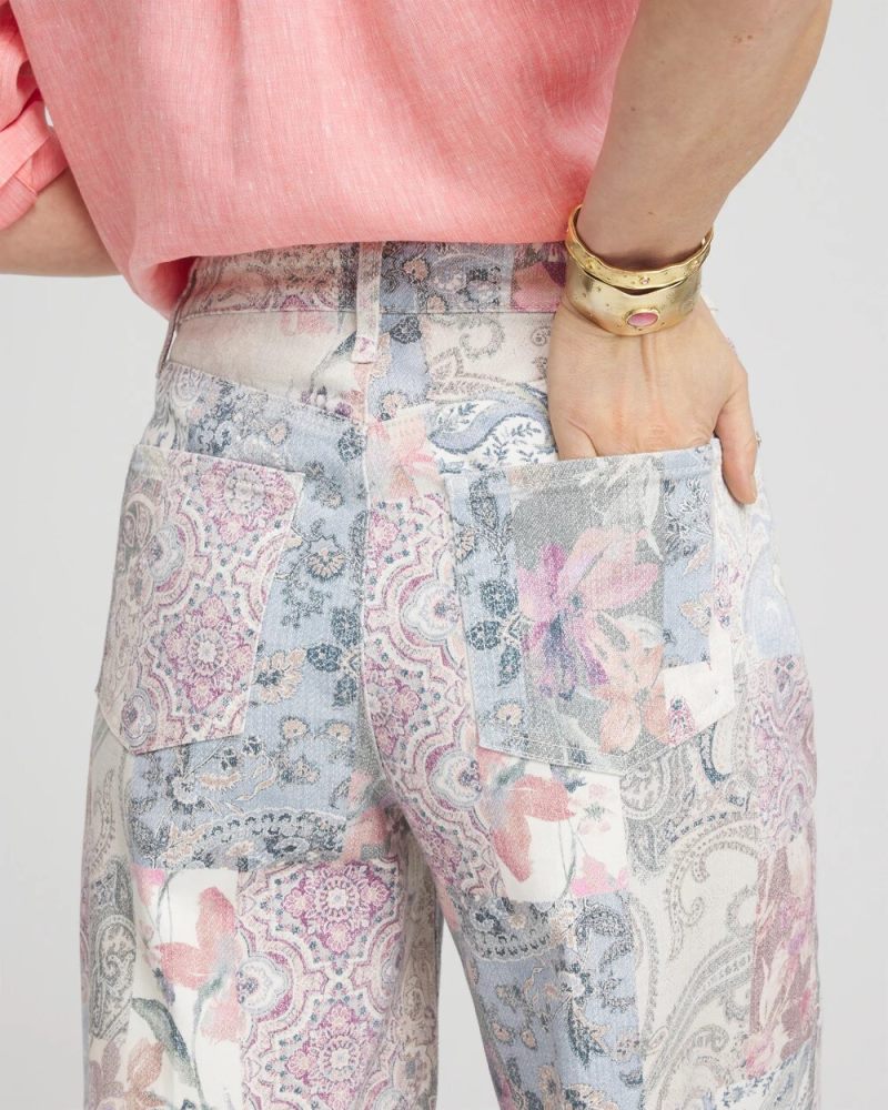 Chicos So Slimming® High-Rise Floral Patchwork Jeans - MULTI