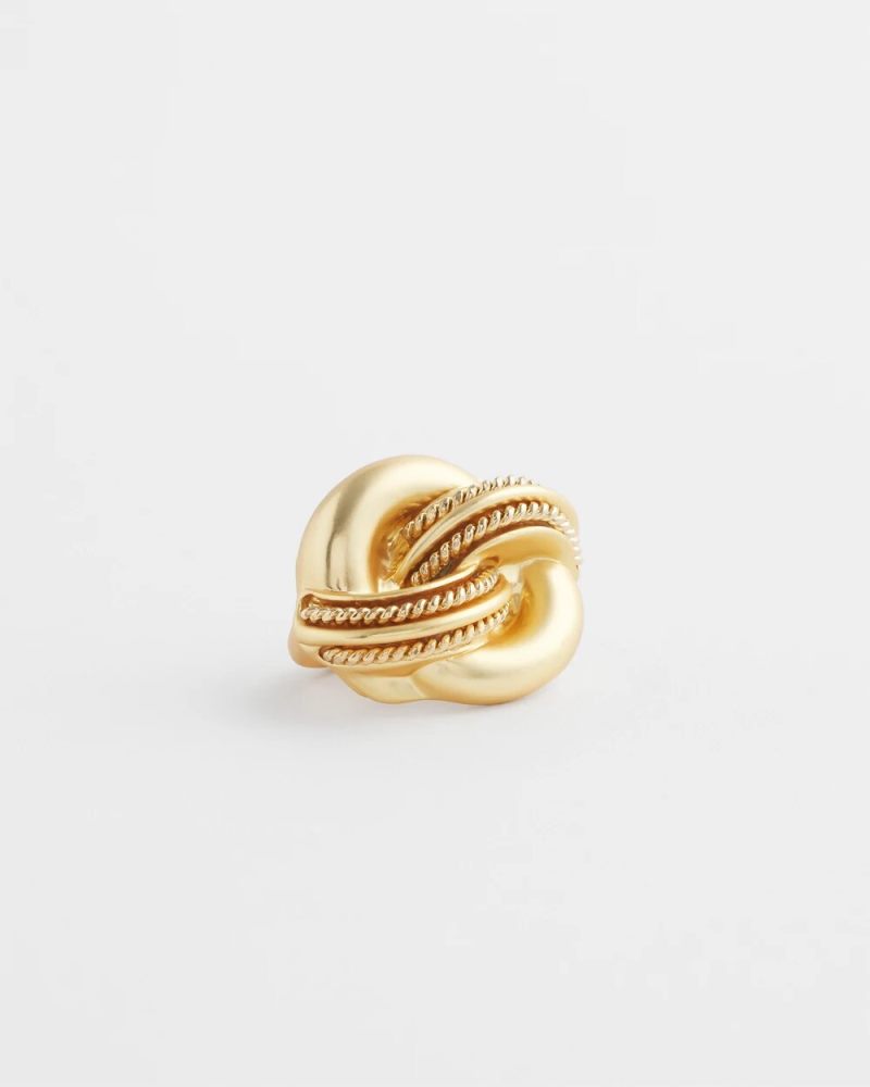 Chicos Gold Scarf Ring - GOLD