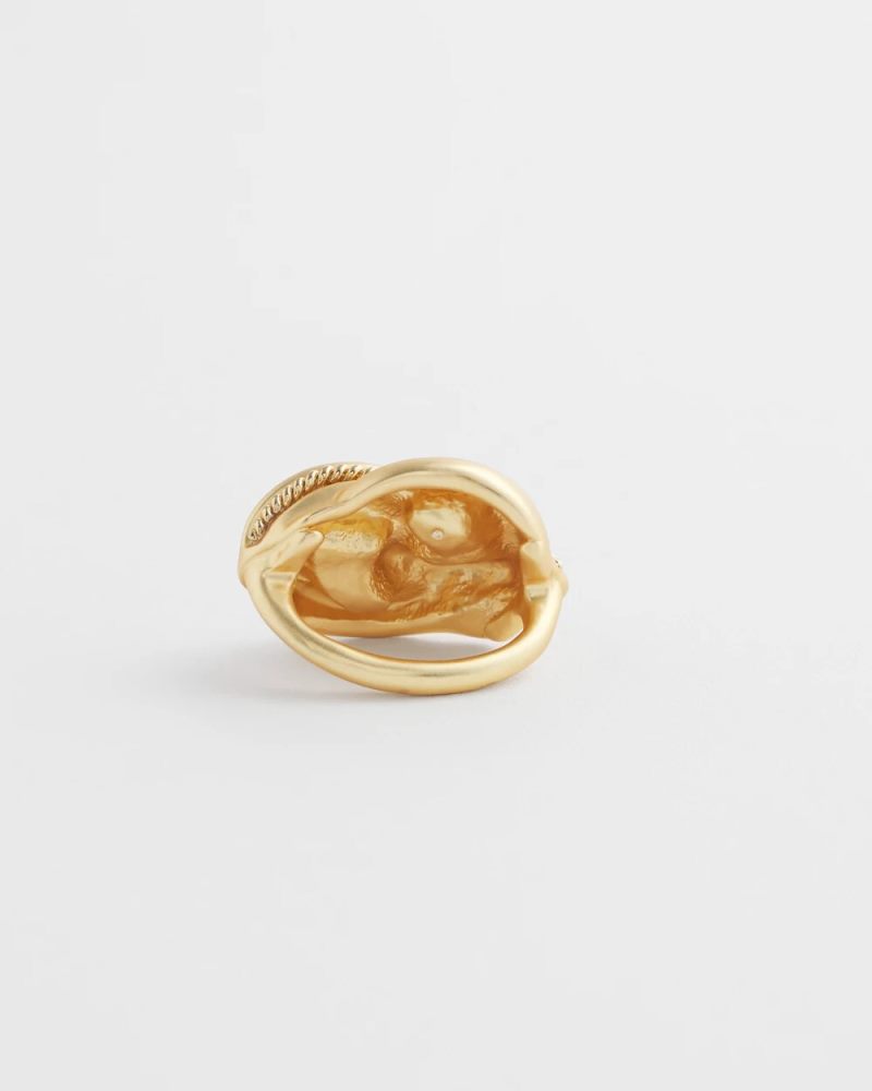 Chicos Gold Scarf Ring - GOLD