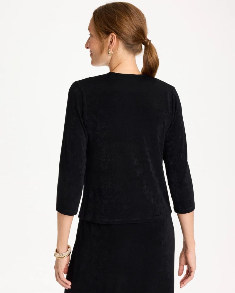 Chicos Travelers™ Drape Tie-Front Cardigan - TRAVELERS BLACK