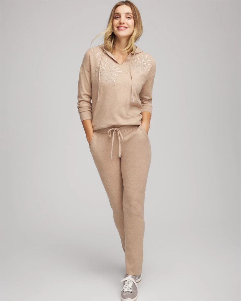 Chicos Zenergy® Luxe Embroidered Pullover Sweater - CHAMPAGNE FIZZ