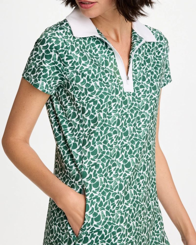 Chicos Zenergy® UPF Paint Contrast Dress - WATER LILY GREEN
