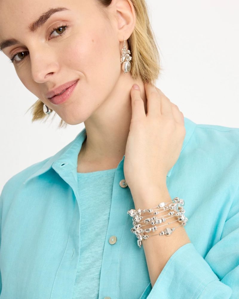 Chicos Silvertone Coil Bracelet - SILVER