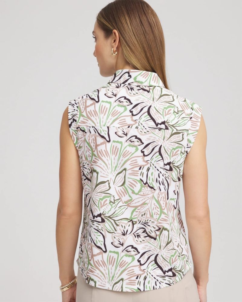 Chicos Zenergy® UPF Floral Shirt - TIBET TAUPE