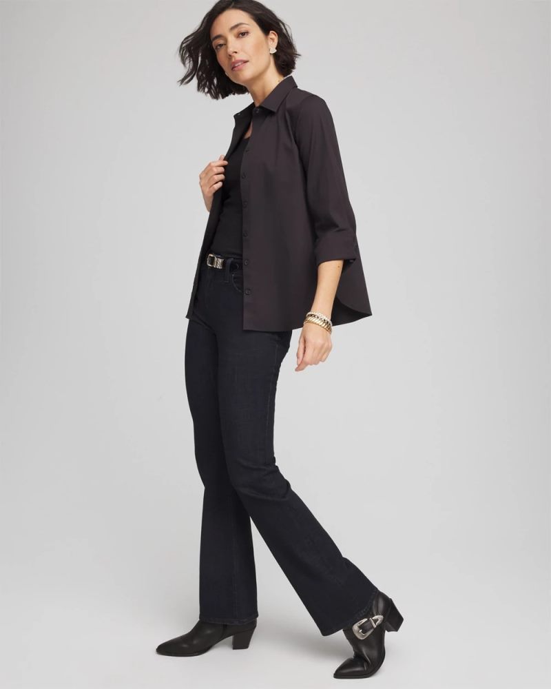 Chicos No Iron Stretch Shirt - BLACK