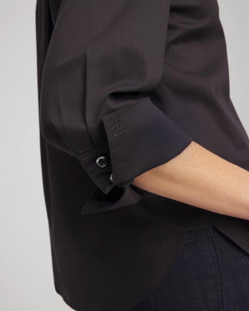 Chicos No Iron Stretch Shirt - BLACK