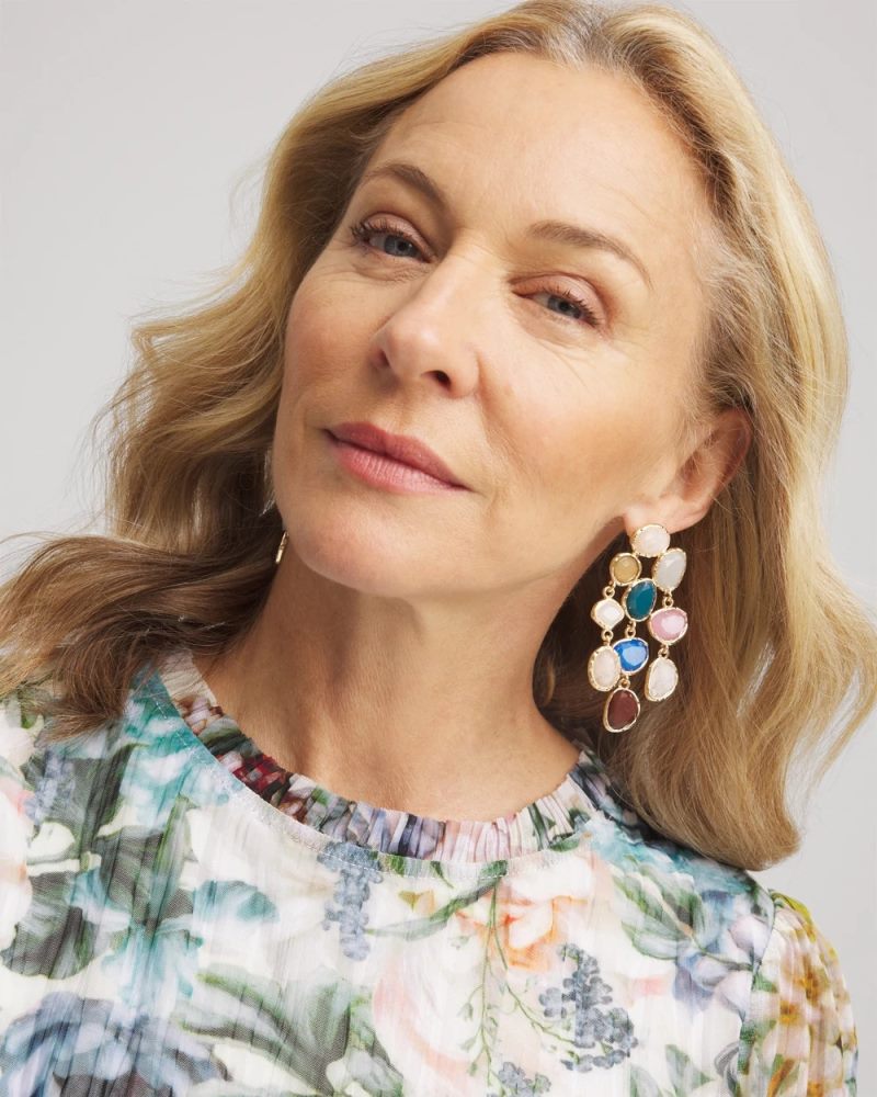 Chicos No Droop® Rainbow Resin Drop Earrings - MULTI