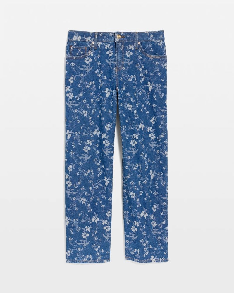 Chicos Girlfriend Wide Floral Crop Jean - INDIGO