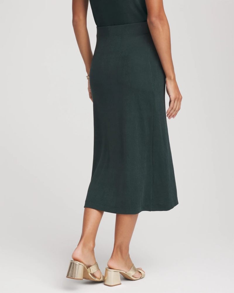 Chicos Travelers™ Artisanal Midi Skirt - DARKEST SPRUCE