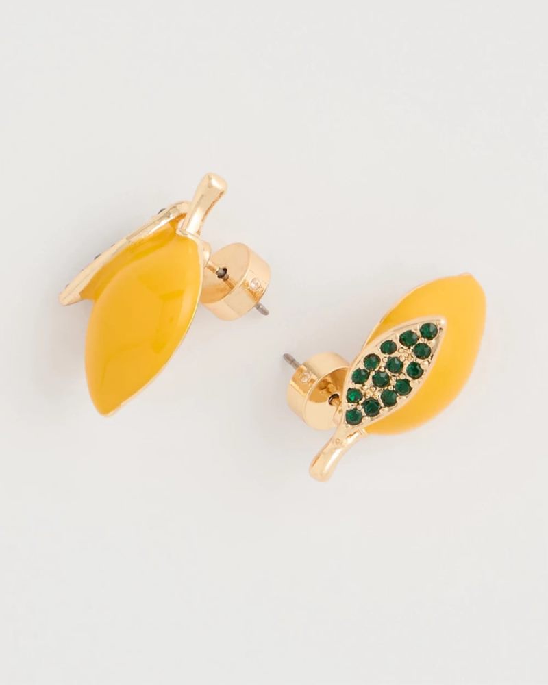 Chicos Luxurious Lemon Stud Earrings - YELLOW