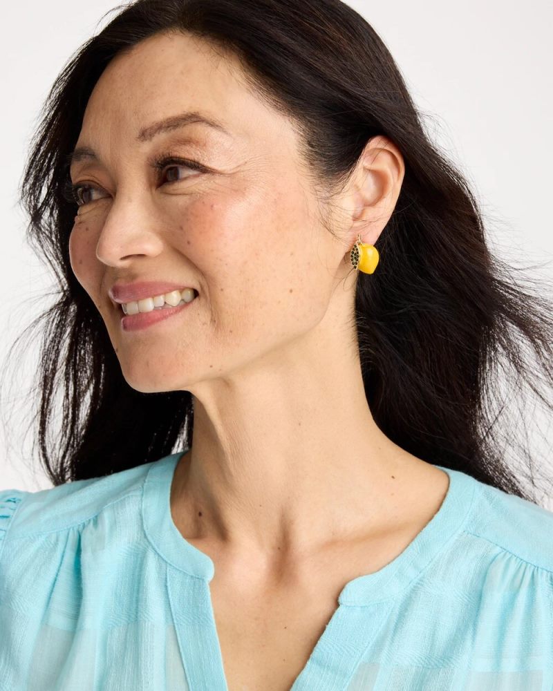 Chicos Luxurious Lemon Stud Earrings - YELLOW