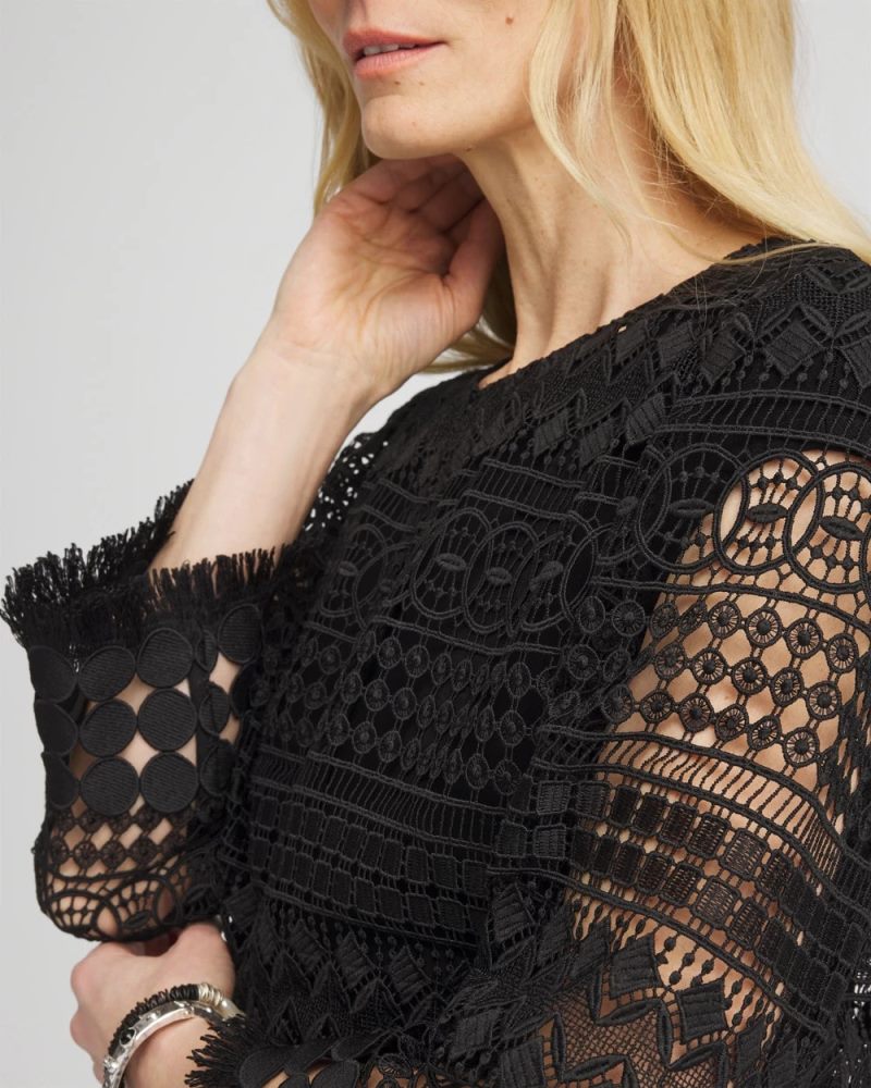 Chicos Travelers™ Lace Fringe Jacket - TRAVELERS BLACK