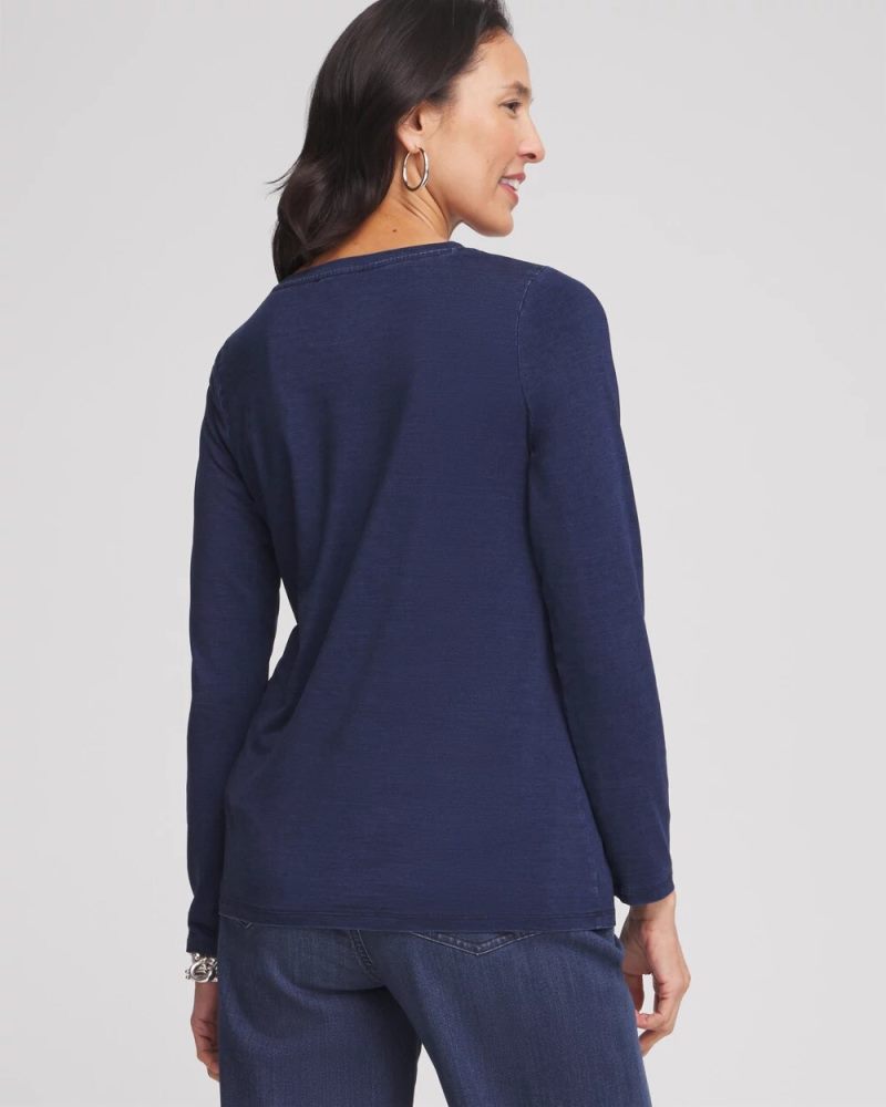 Chicos Touch of Cool™ Denim Long Sleeve Tee - RIVIERA AUTHENTIC
