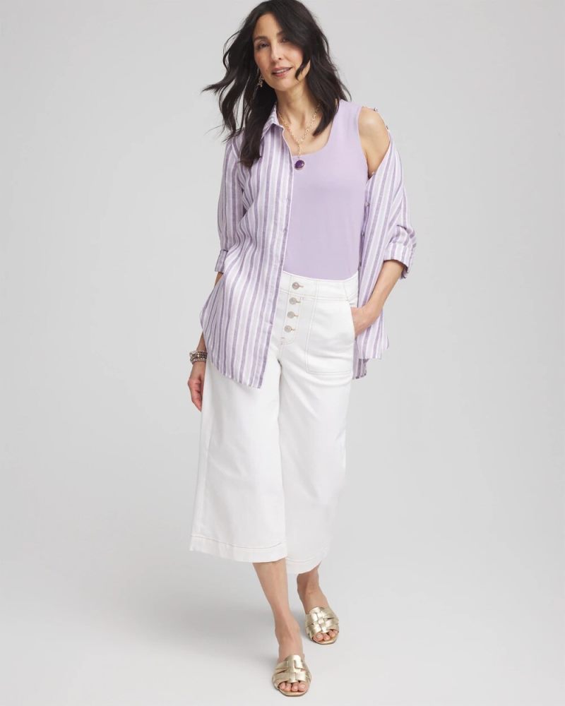 Chicos Contour Cotton™ Square Neck Tank - GENTLE LAVENDER