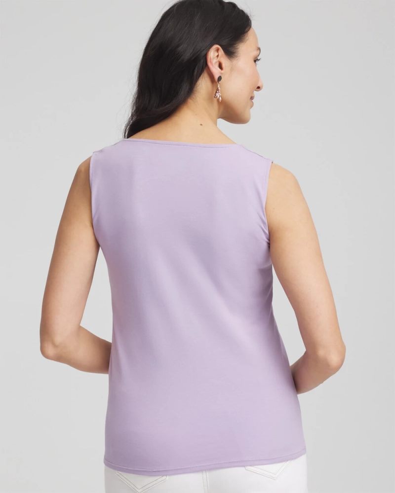 Chicos Contour Cotton™ Square Neck Tank - GENTLE LAVENDER