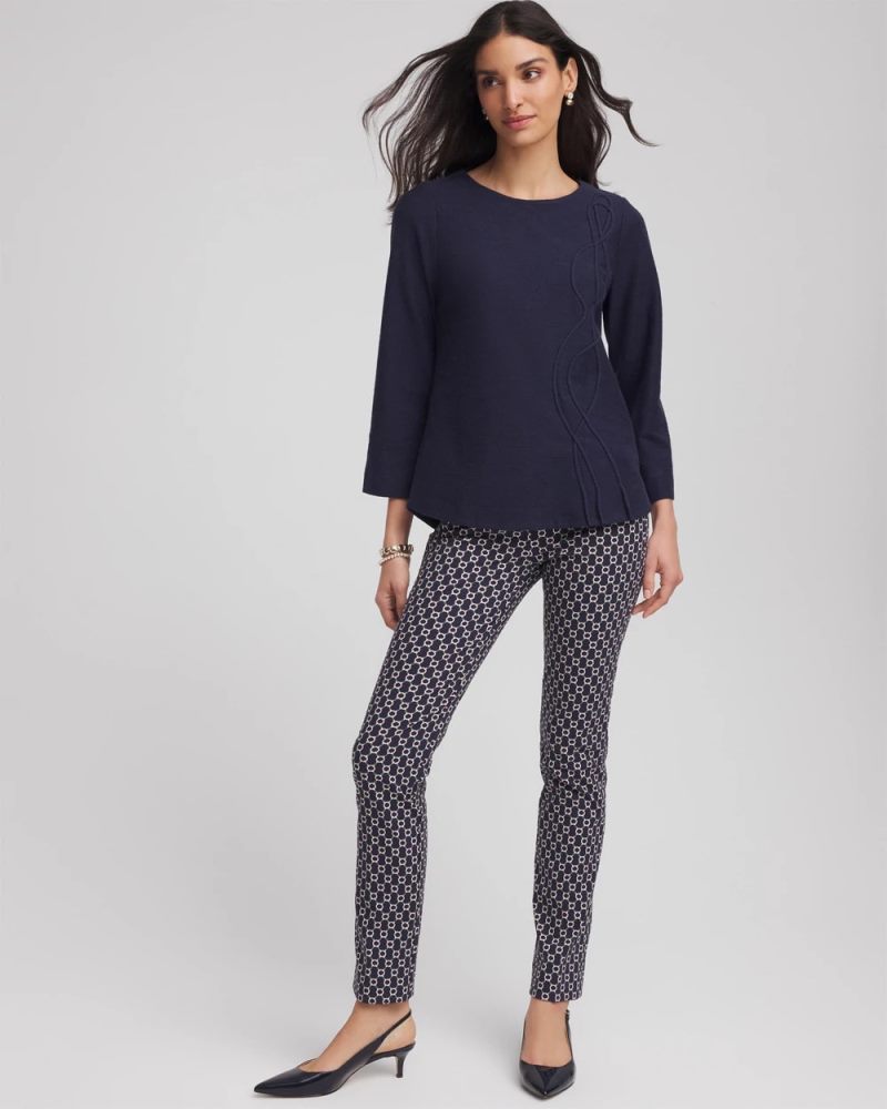 Chicos Denim Soutache Top - DENIM