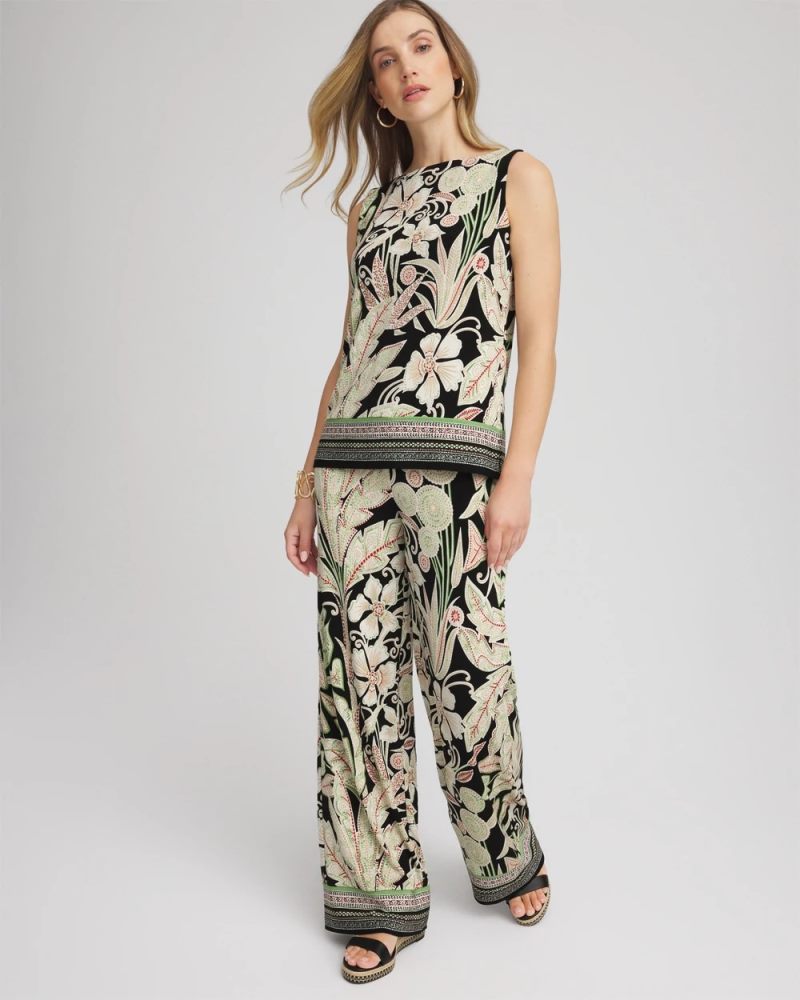 Chicos Travelers™ Island-Motif Side-Slit Tank - SALTED LIME
