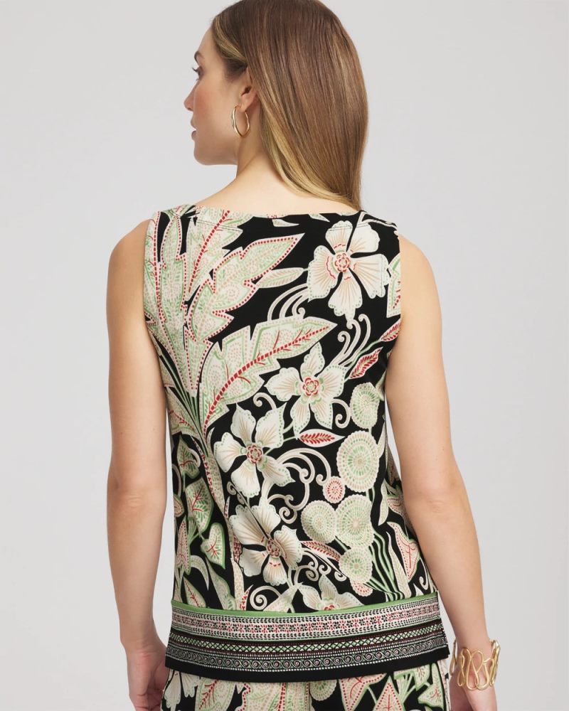 Chicos Travelers™ Island-Motif Side-Slit Tank - SALTED LIME