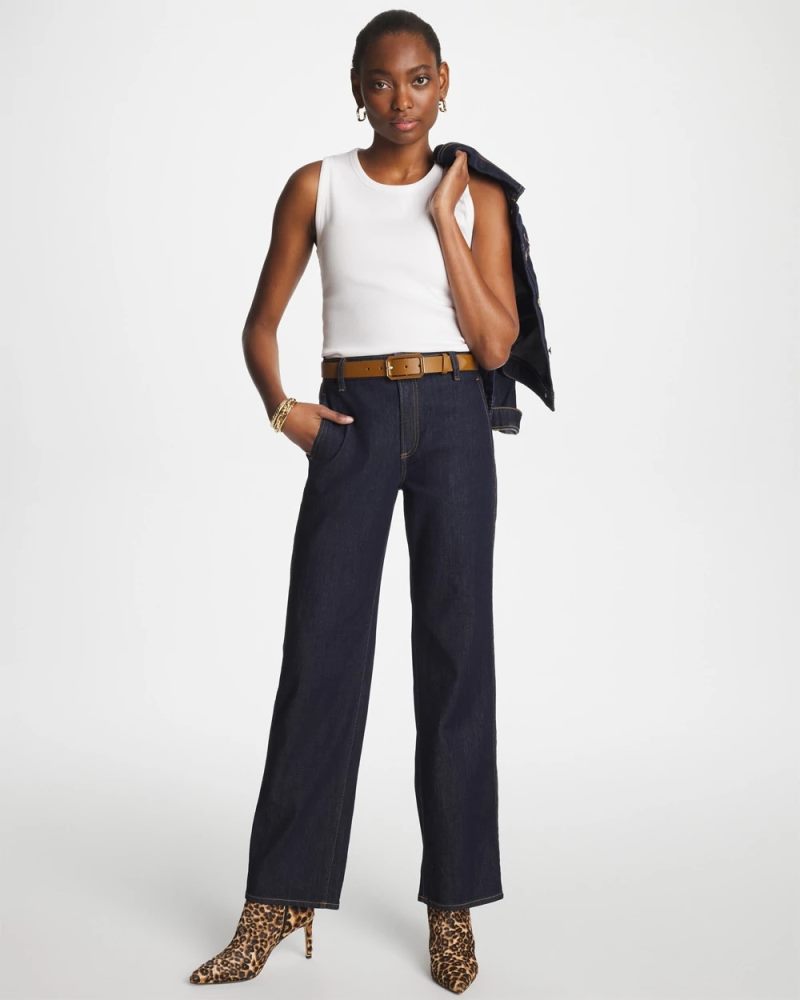 Chicos High Neck Rib Tank - ALABASTER
