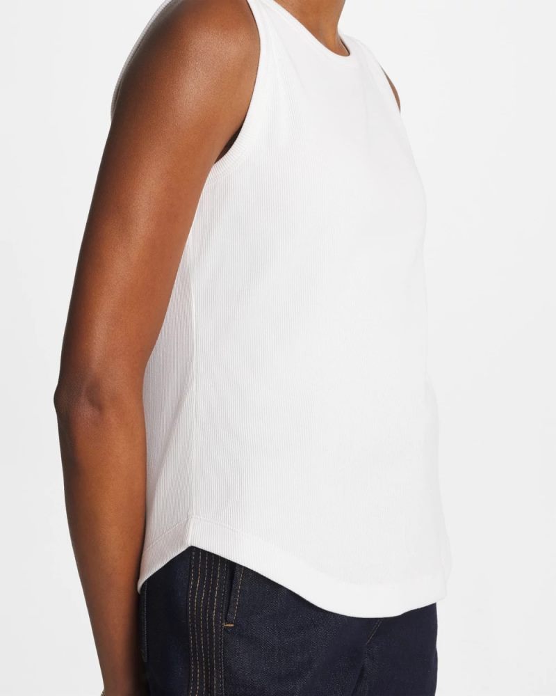 Chicos High Neck Rib Tank - ALABASTER