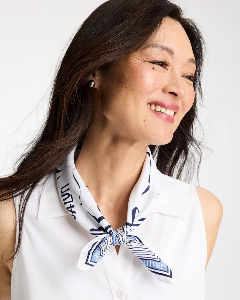 Chicos Beach Square Scarf - PASSPORT BLUE