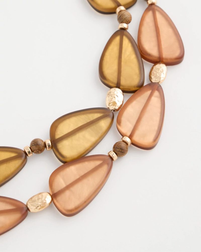 Chicos Neutral Double Strand Geo Necklace - NEUTRAL