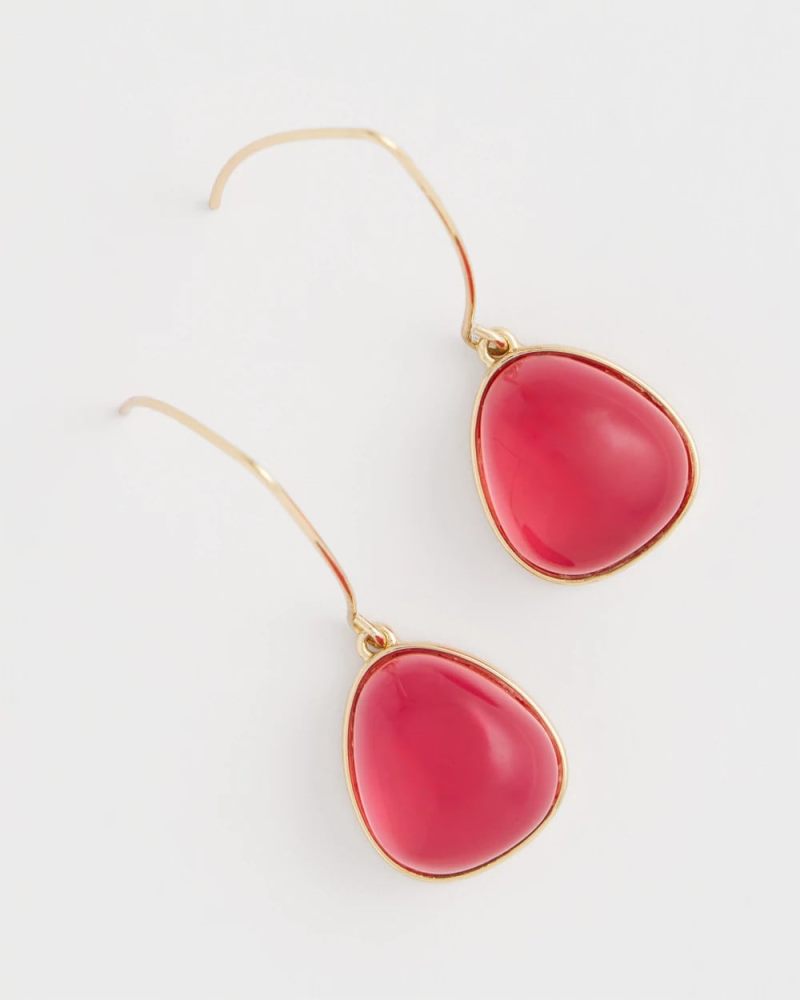 Chicos Pink Teardrop Threader Earrings - PINK