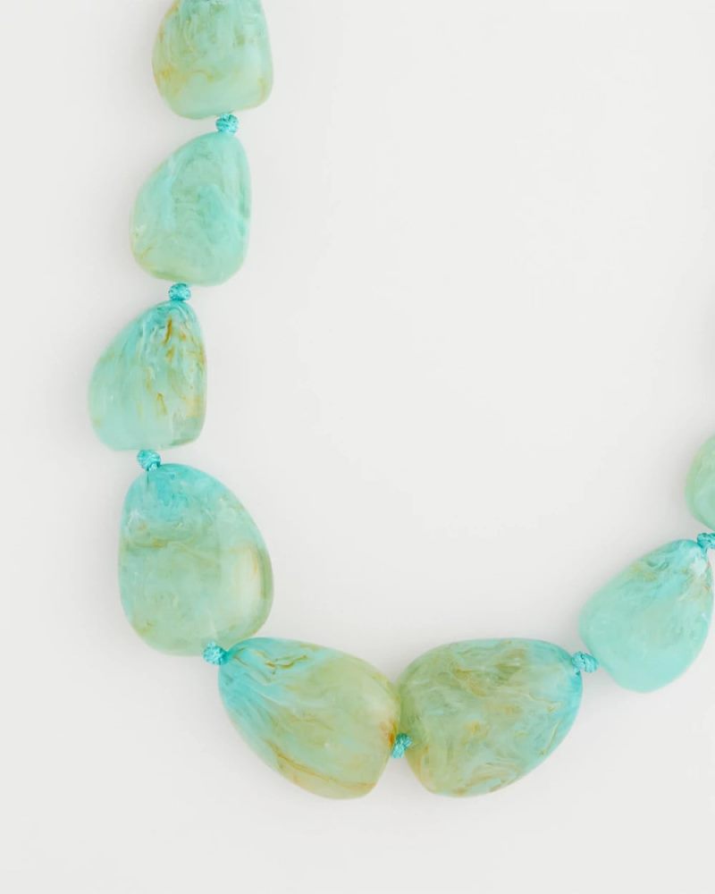 Chicos Ocean Resin Beaded Necklace - TURQUOISE