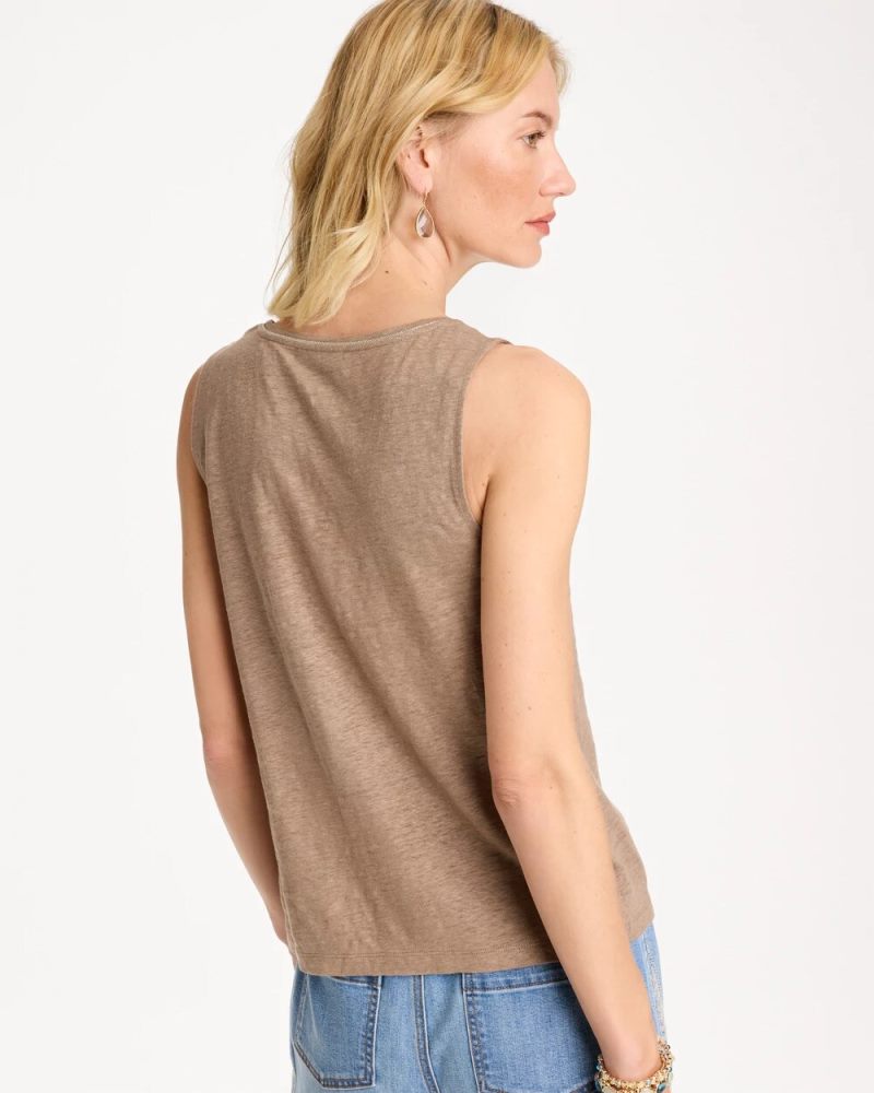 Chicos Linen Tank - TOPAZ SMOKE