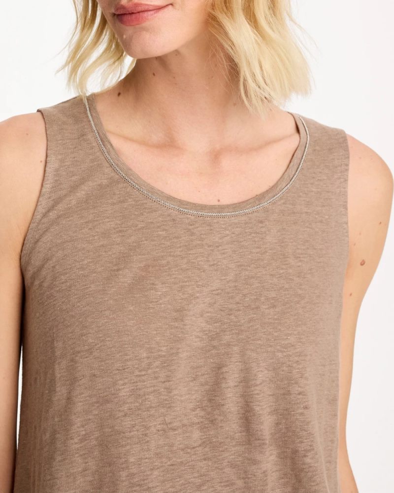 Chicos Linen Tank - TOPAZ SMOKE