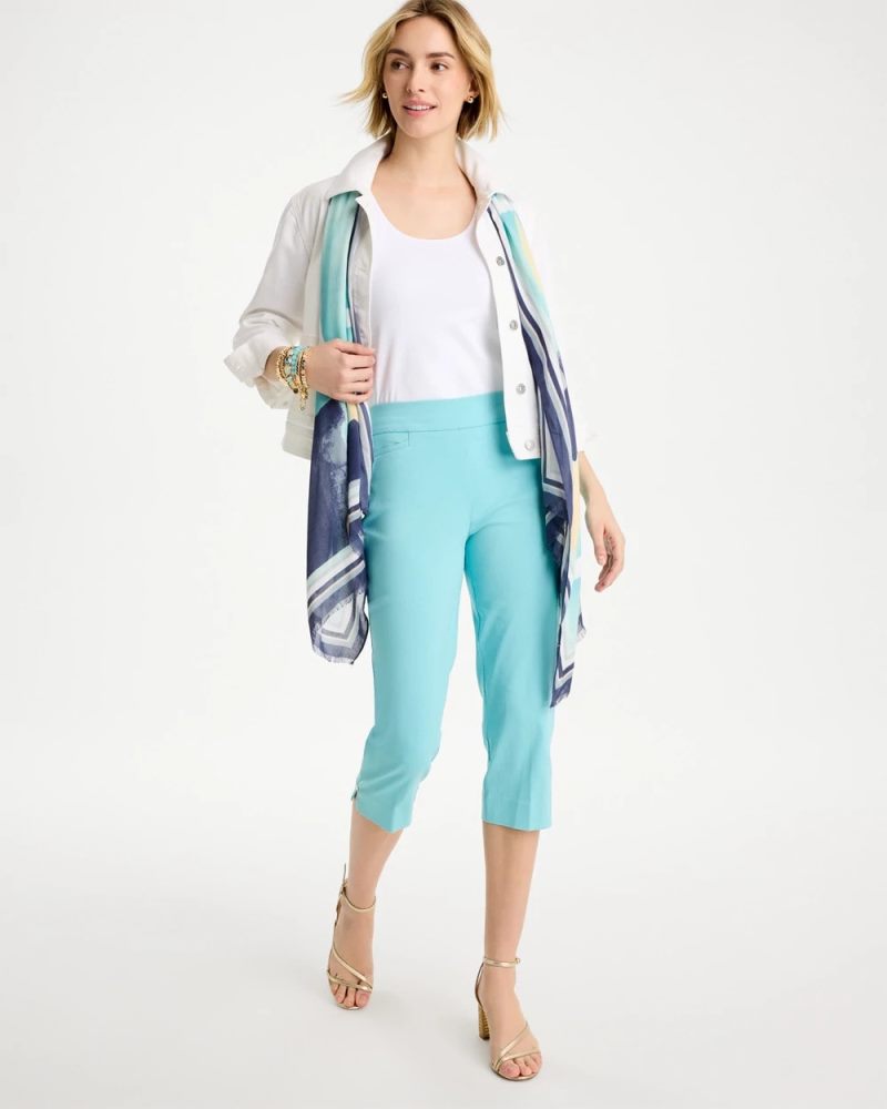 Chicos Brigitte™ Slim Rivet Pull-On Capri Pant - BONDI BLUE