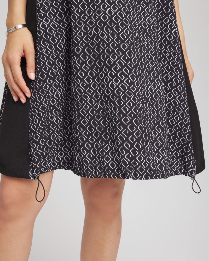 Chicos Zenergy® UPF Printed Bungee Dress - BLACK