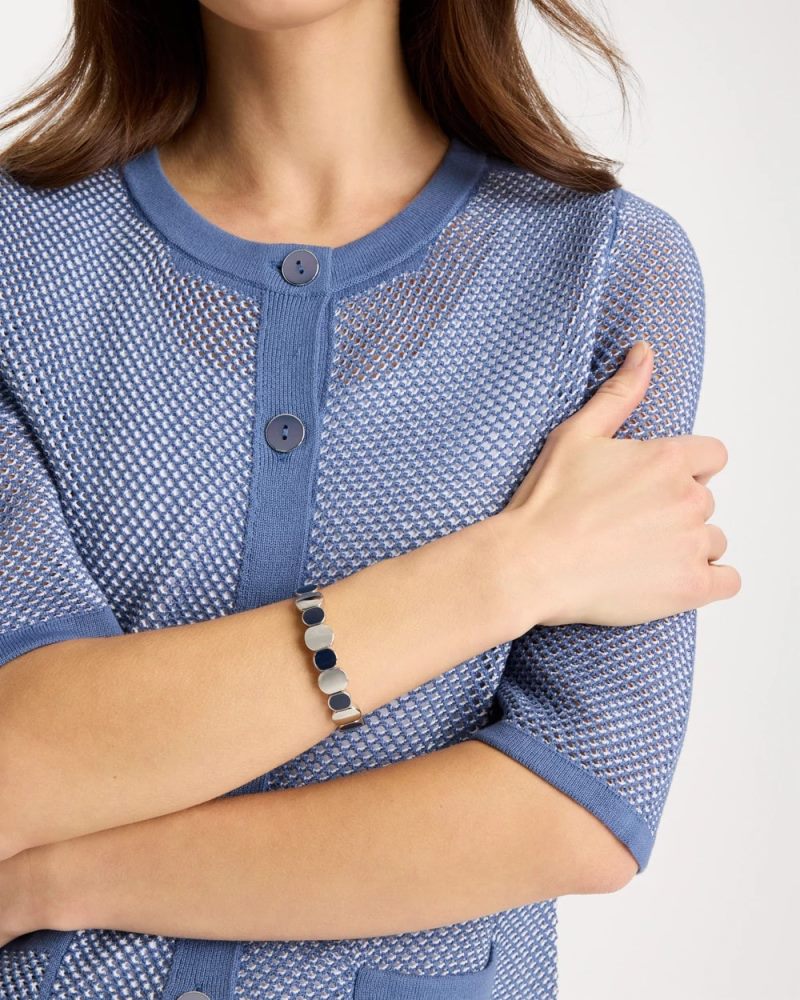 Chicos Navy Resin Glam Stretch Bracelet - NAVY