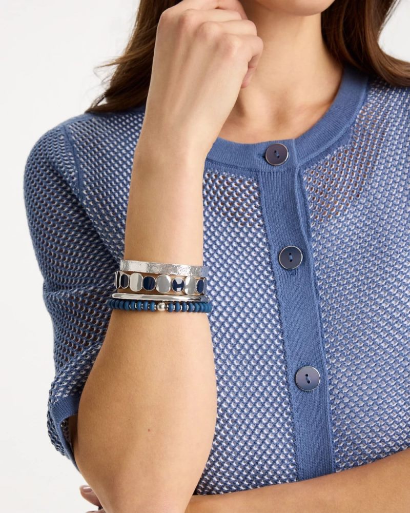 Chicos Navy Resin Glam Stretch Bracelet - NAVY
